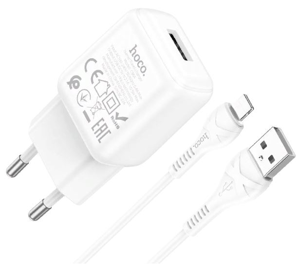 СЗУ Hoco C96A 1 USB  (Apple 8-pin) 2.1A белый