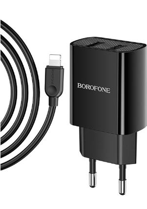 СЗУ BOROFONE BA53A  2 USB 2.1A + кабель Apple 8pin черный