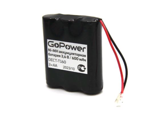 АКБ GoPower для радиотелефонов T160 PC1 NI-MH 600mAh 3AA