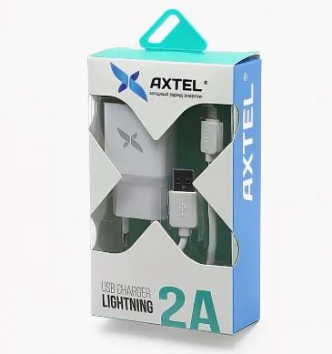 СЗУ AXTEL USB + кабель Lightning 2A