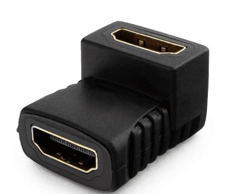 Переходник HDMI(19F) - HDMI (19F) Cablexpert угловой золот.разьемы,A-HDMI-FFL