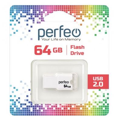 Флеш-карта PERFEO 64GB M01 мини белая USB 2.0