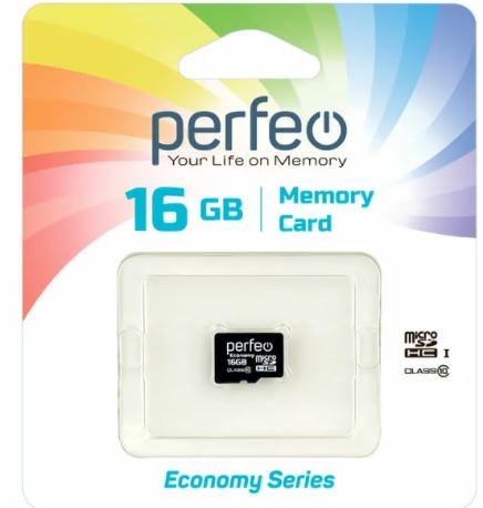 Карта памяти PERFEO 16GB MicroSDHC class 10 без адаптера PF16GMCSH10ES