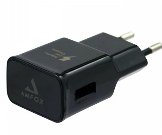 СЗУ 1 USB AMFOX  AH-15 QC 3.0 15W черный