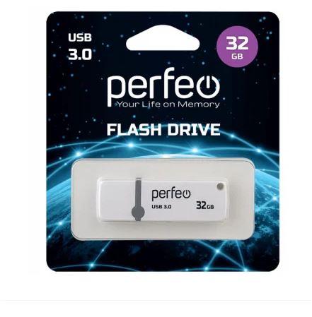 Флеш-карта PERFEO 32GB C08 белая с колпачком USB 3.0
