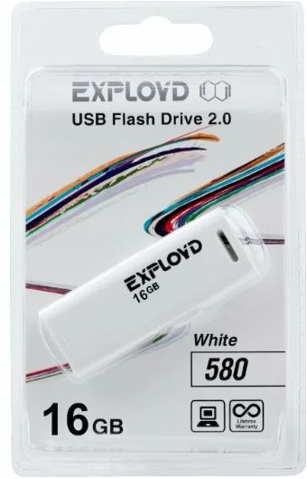 Флеш-карта EXPLOYD 16GB 580 WHITE USB 2.0