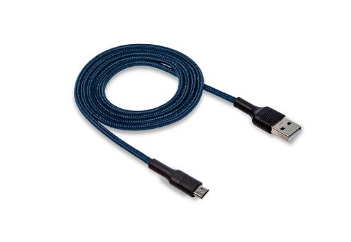 Кабель WALKER C575 microUSB - USB (M) 1м 2.1A синий ткань