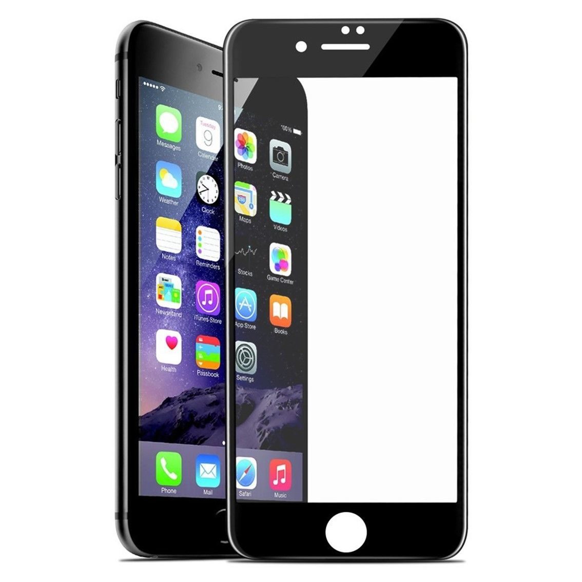 Защитное стекло для Iphone 6PLUS  черный техпак  5D