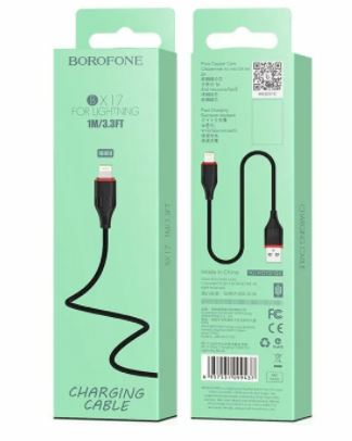 Кабель BOROFONE BX17  USB -iPHONE 5X 1,0м 2.4 A черный