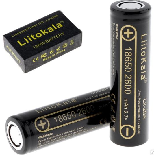 Аккумулятор LIITOKALA 18650 (2600 mAh 3.7V) высокотоковый LiCoO2, NCR Li-lon Lii-26A