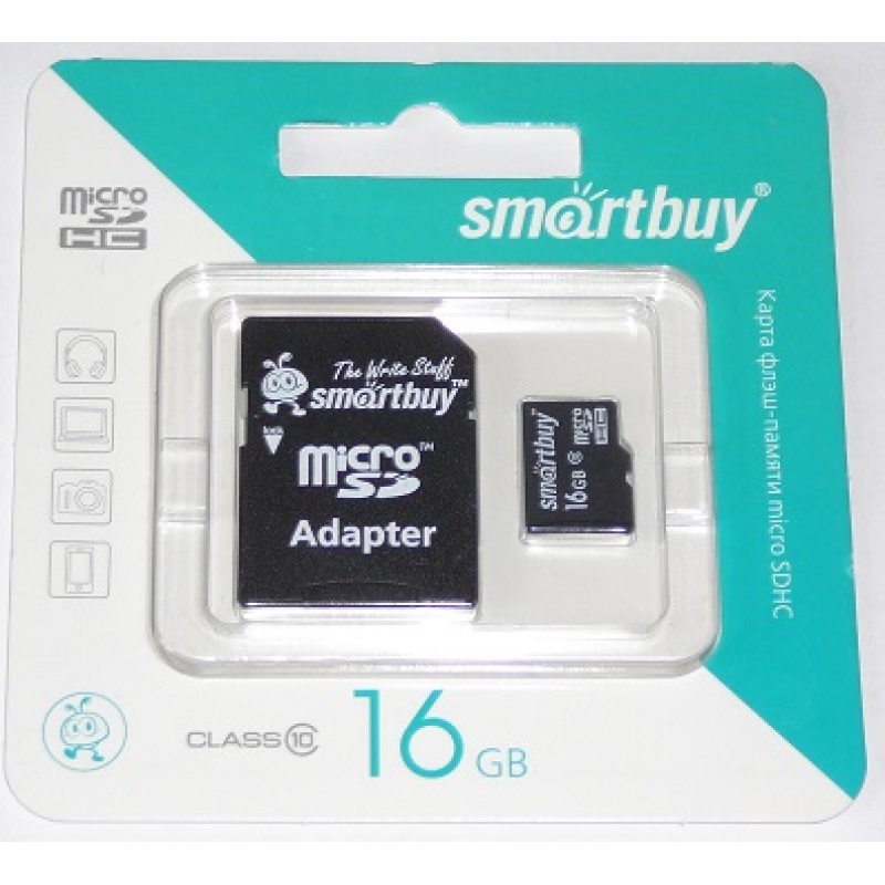Карта памяти Smart Buy 16GB MICRO SDHC UHS-1 CLASS 10 Plus adapter SB16GBSDCL10-01