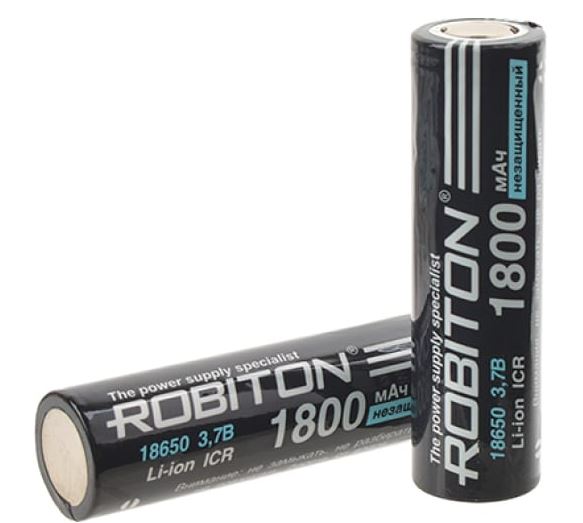 Аккумулятор ROBITON 1800mA 18650 (1800 mAh 3.7vA) NCR Li-lon без защиты
