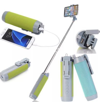 Колонка  Wireless +Bluetooth+USB+Селфи палка+ фонарик+Power bank