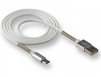 Кабель WALKER C720 microUSB - USB (M) 1м 2.4A белый пружина
