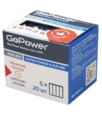 GOPOWER LR03, AAA, MN2400, А286, 24A, AM4, UM4, HP16 20BOX (20)(640)