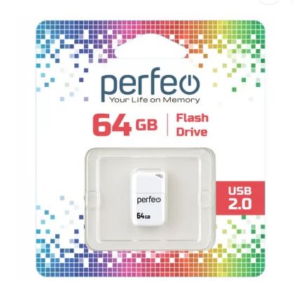 Флеш-карта PERFEO 64GB M03 мини белая USB 2.0