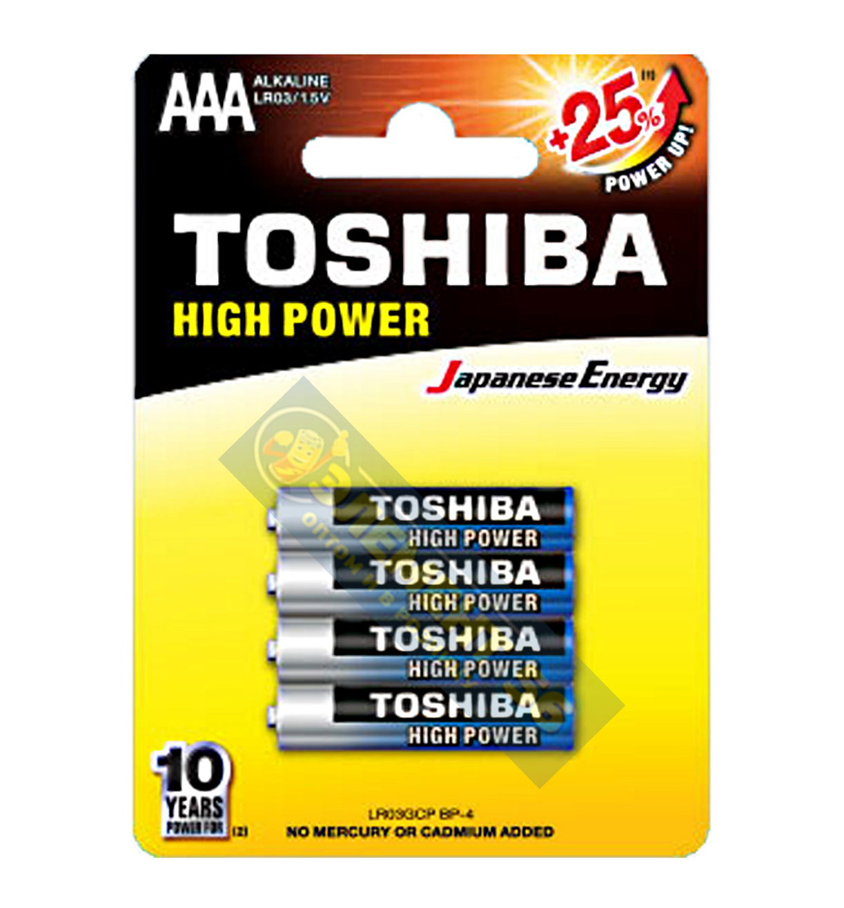 TOSHIBA HIGH POWER ALKALINE LR03, AAA, MN2400, А286, 24A, AM4, UM4, HP16 4BL (4) (48) 32