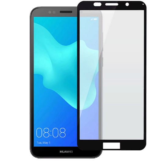 Защитное стекло для HUAWEI Y5 2018 черное техпак