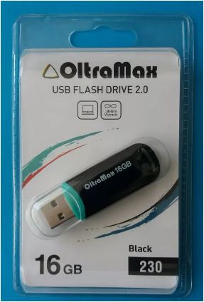 Флеш-карта OLTRAMAX 16GB 230 BLACK USB 2.0