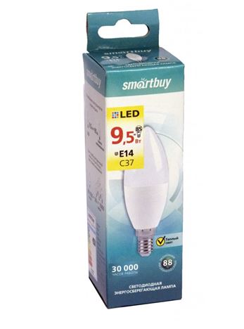 Лампа Smart Buy Светодиодная C37 9.5W 3000/E14 "СВЕЧА" теплый свет