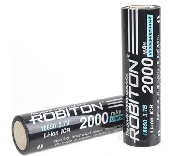Аккумулятор ROBITON 2000mA 18650 (2000 mAh 3.7vA) NCR Li-lon без защиты