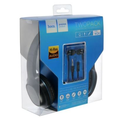 Наушники Hoco W24 Enlighten полноразмерные с микрофоном + вакуумные