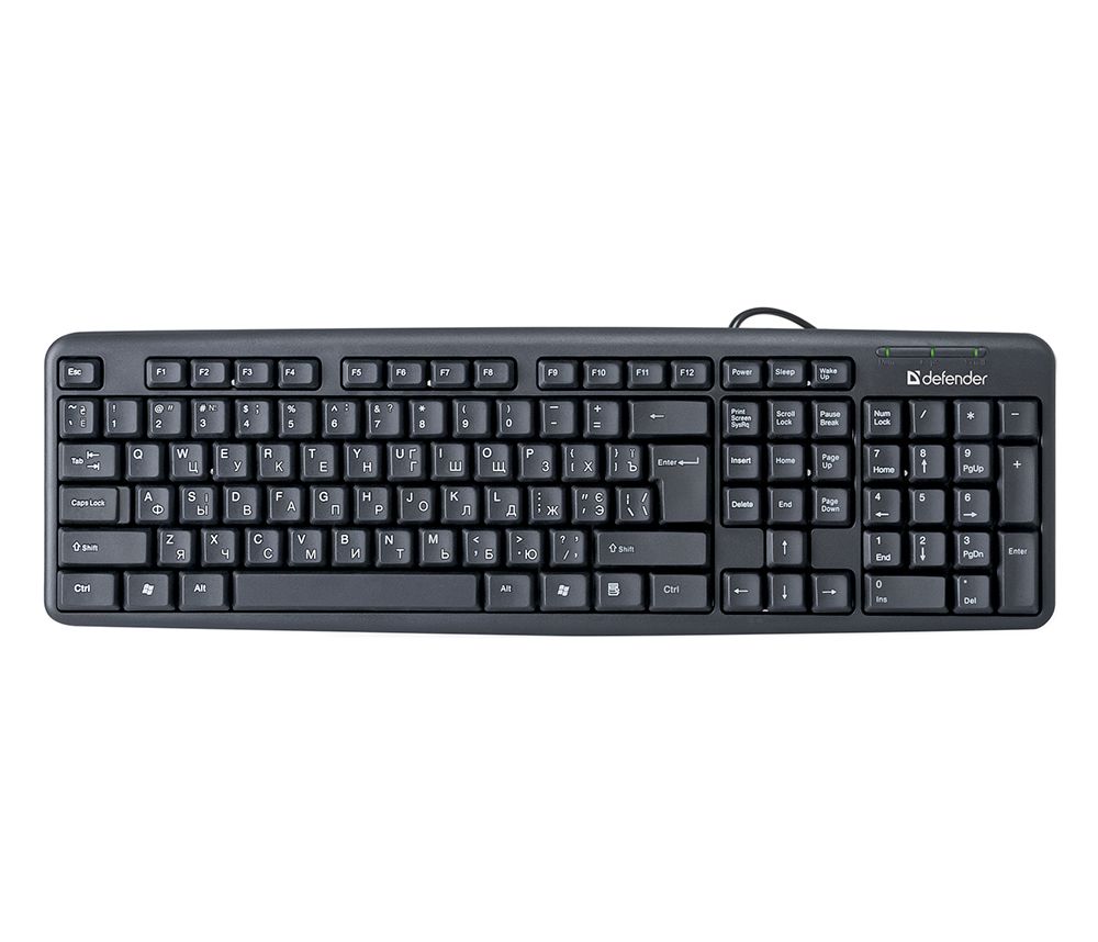 Клавиатура DEFENDER HB-520-B ELEMENT RU черная полноразмерная
