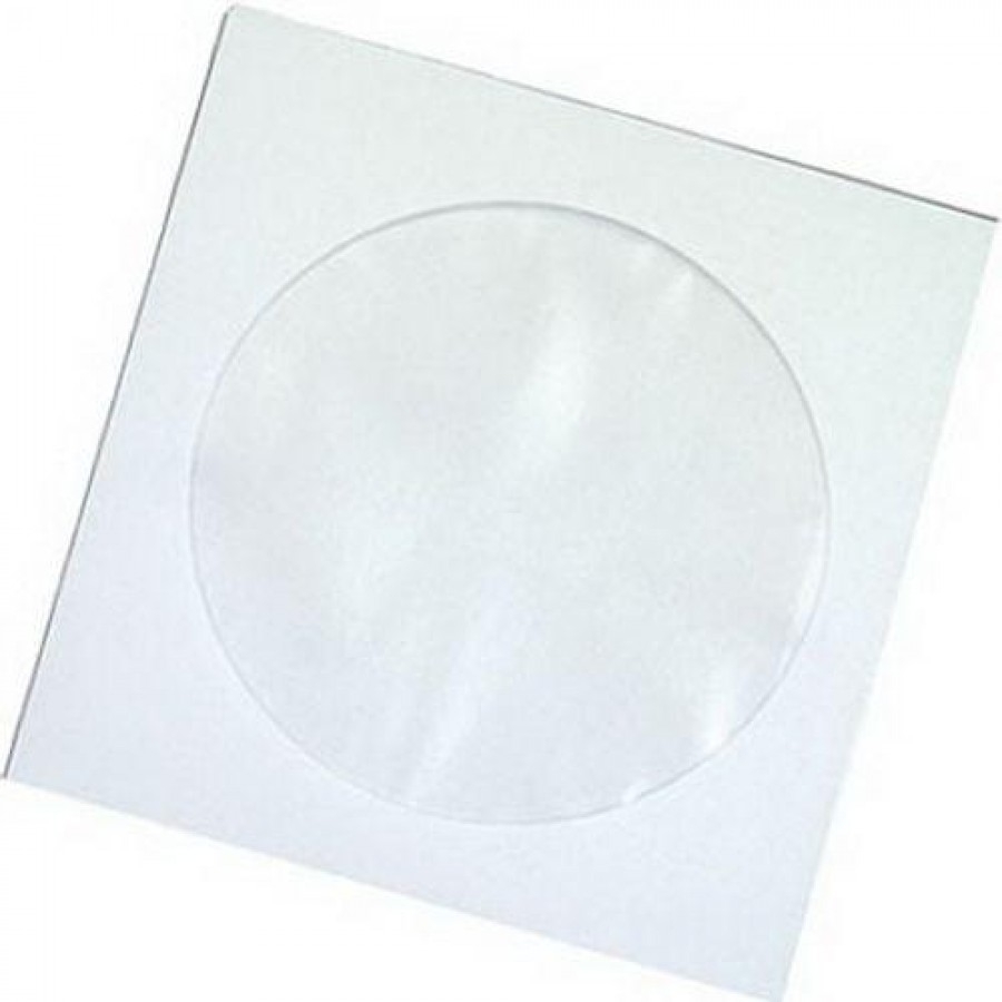 Конверт бумажный для CD/DVD дисков белый с окном 100/5000