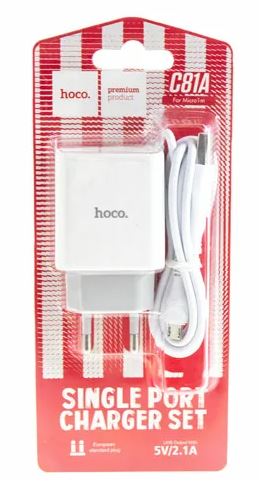 СЗУ HOCO C81A  1 USB 2.1A + кабель MicroUSB