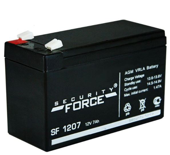 Аккумулятор SECURITY FORCE SF 1207 12V 7.0Ah свинцово-кисллот.