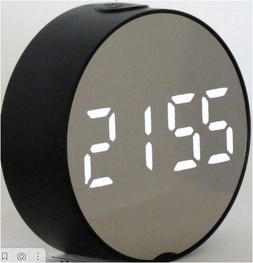 КОСМОС DT-6505 /6 Часы настольные зеркальные дата+темпер. (белый)