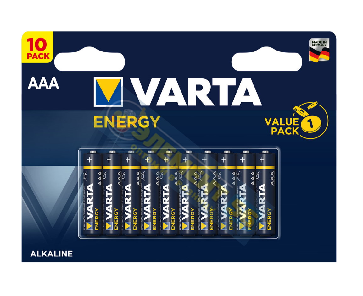 VARTA LR03 ENERGY ALKALINE  AAA, MN2400, А286, 24A, AM4, UM4, HP16 10BL (10) (200) 27