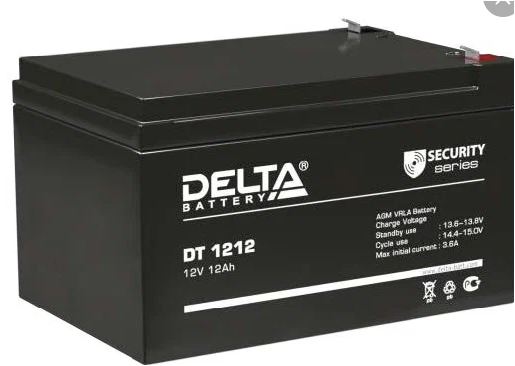 Аккумулятор DELTA DT 1212 12V 1.2Ah свинцово-кислот.