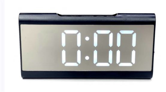 КОСМОС NA6098/6 Часы настольные дата+температура зеркальные (белый)