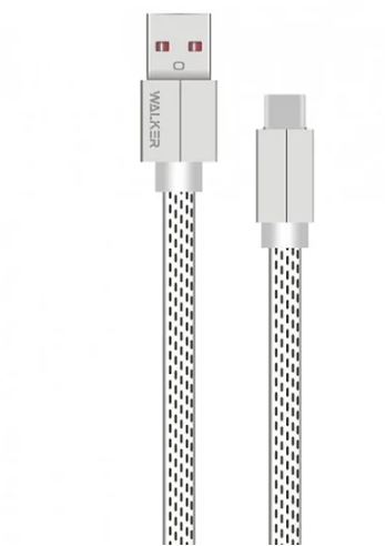 Кабель WALKER C755 microUSB - USB (M) 1м 2.4A белый ткань