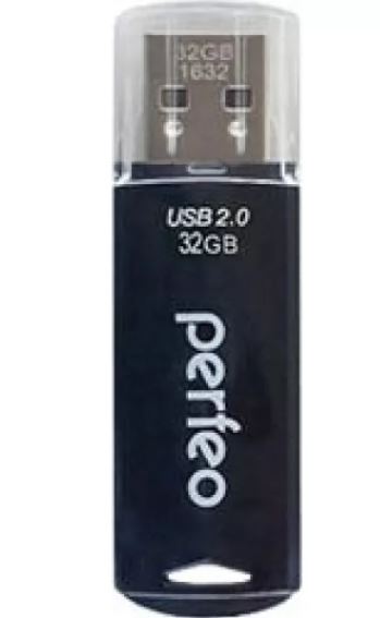 Флеш-карта PERFEO 32GB C06 черная USB 2.0 с колпачком