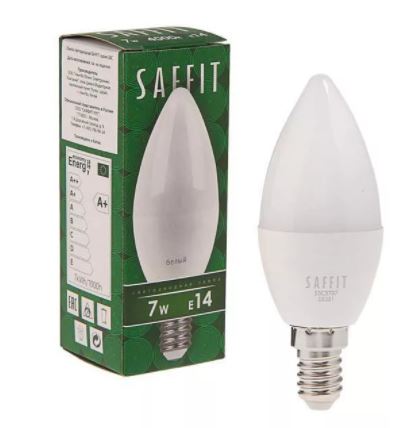 Лампа SAFFIT Светодиодная  C37 7w 6400/E14 "СВЕЧА"  дневной