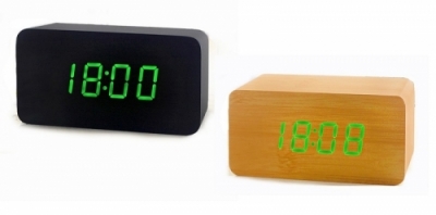 Часы (деревянные)+дата+температура VST-863/4 (ярко-зеленый)