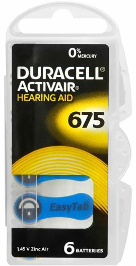 DURACELL Hearing Aid ZA675 ACTIVAIR 6BL 1.45V (PR44,V675A,AC675) для слуховых аппаратов 26