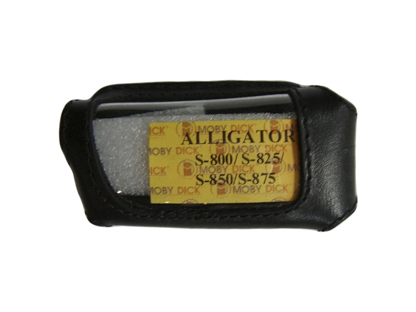 Чехол на сигнализацию ALLIGATOR S-800/S-825/S-875 кобура на подложке с кнопкой, кожа чер.
