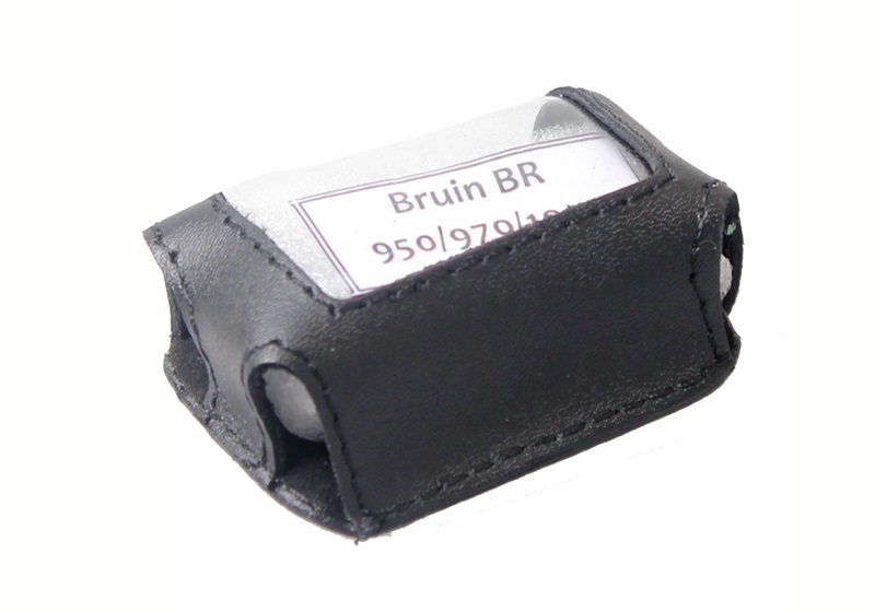 Чехол на сигнализацию BRUIN BR 950/970/1000 кобура на подложке с кнопкой, кожа черн