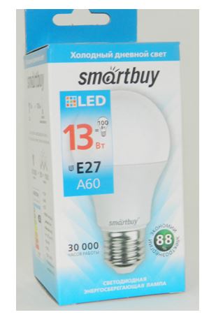 Лампа Smart Buy Светодиодная A60 13W 4000/E27 "ГРУША" дневной свет