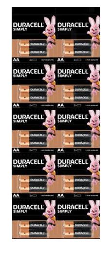 DURACELL SIMPLY LR6, AA, MN1500, А316 ОТРЫВНЫЕ ПО 2шт. 20BL (20) (208) 32